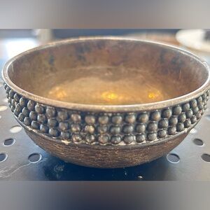German Hammered Silvered Copper Bowl Circa 1900